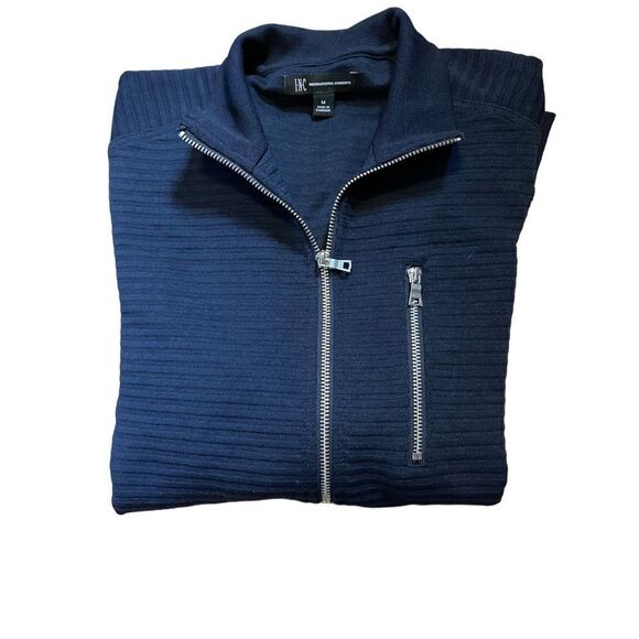 NWT  Navy INC INTERNATIONAL CONCEPTS
Men's Quilted  Knit Jacket, size M - Picture 6 of 11